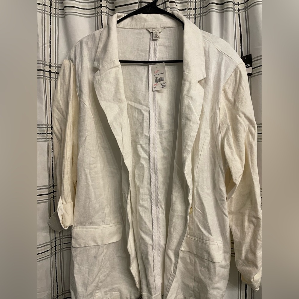 NWT White Linen Blazer